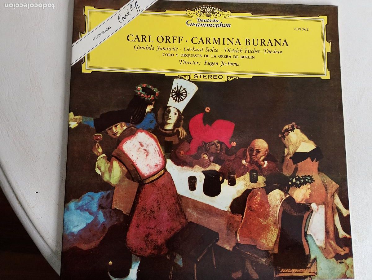 Discos de vinilo: Carmina Burana Carl Orff Eugen Jochum,Coro Y Orquesta De La Opera De Berl&iacute;n, 1986, ed espa&ntilde;ola,