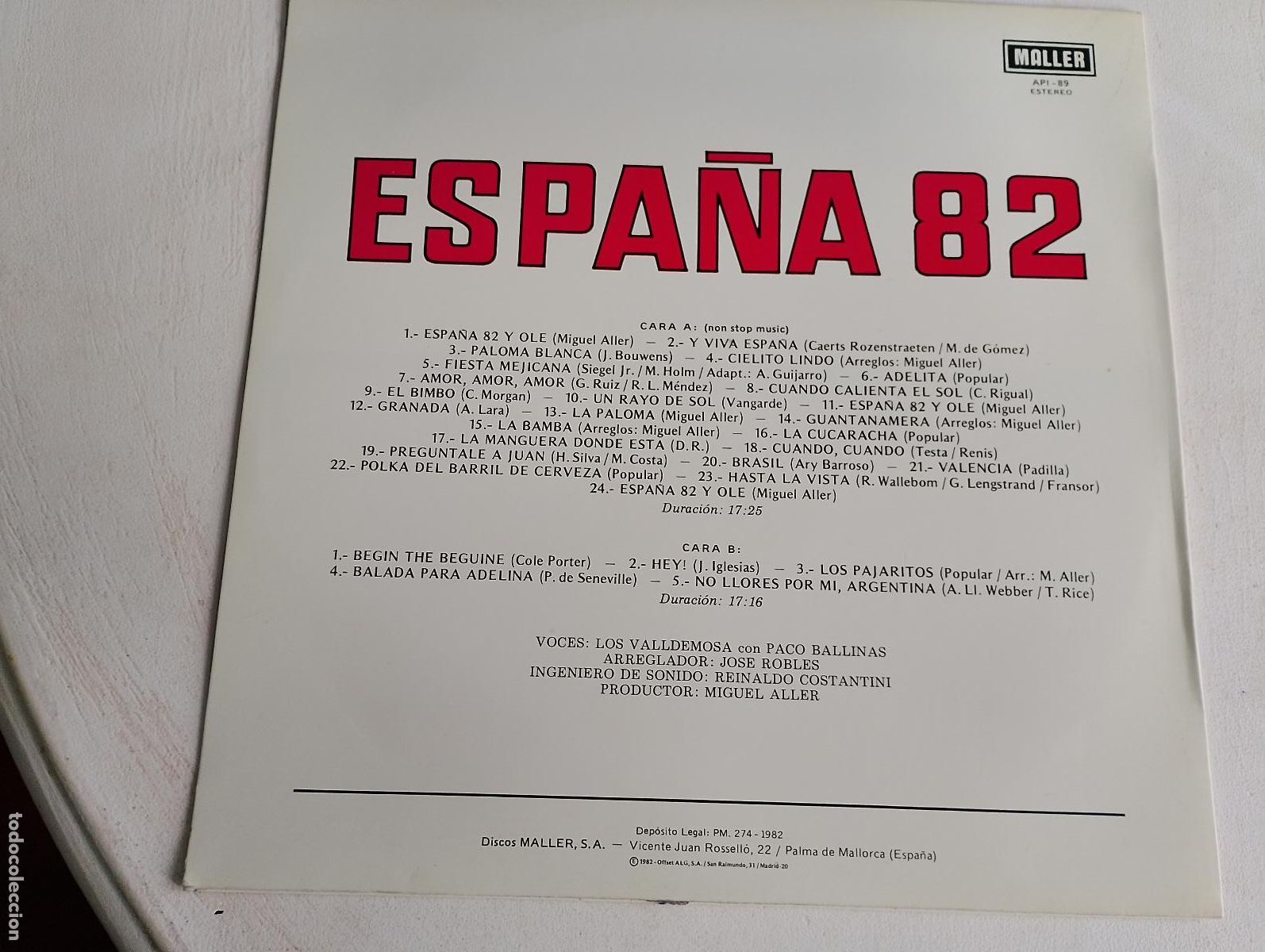 Discos de vinilo: Espa&ntilde;a 82, maller estereo api 89 - Foto 5