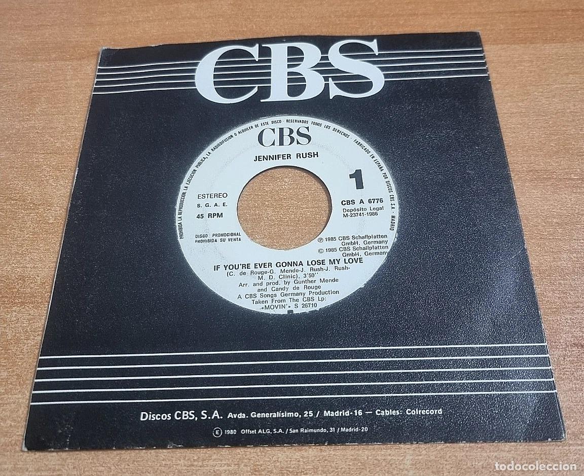 Discos de vinilo: JENNIFER RUSH If you're ever gonna lose my love 7&rdquo; SINGLE VINILO PROMO A&Ntilde;O 1986 CONTIENE 1 TEMA