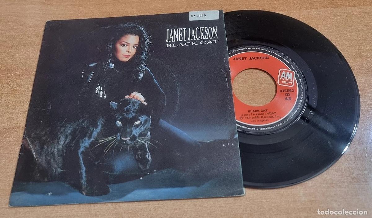 Discos de vinilo: JANET JACKSON Black cat 7&rdquo; SINGLE VINILO DEL A&Ntilde;O 1990 CONTIENE 2 TEMAS