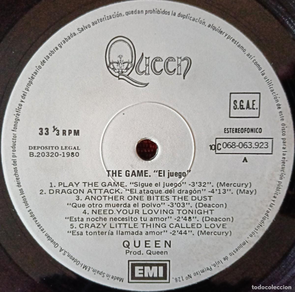 Discos de vinilo: QUEEN ** The Game ** VINILO LP 1980 (SIN PORTADA)
