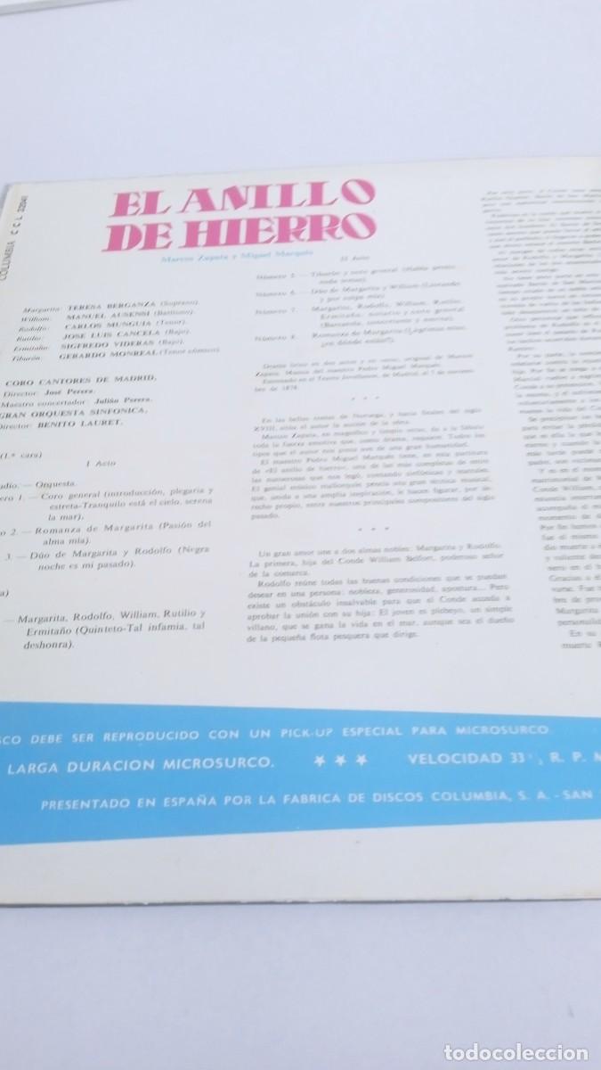 Discos de vinilo: EL ANILLO DE HIERRO M. Zapata y M. Marqu&eacute;s - Foto 2