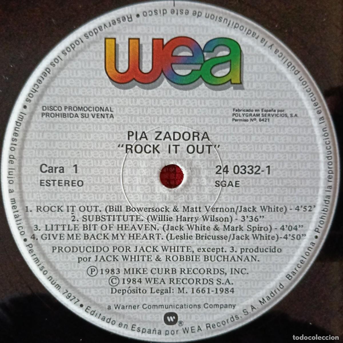 Discos de vinilo: PIA ZADORA ** Rock It Out ** VINILO LP 1983 (SIN PORTADA)