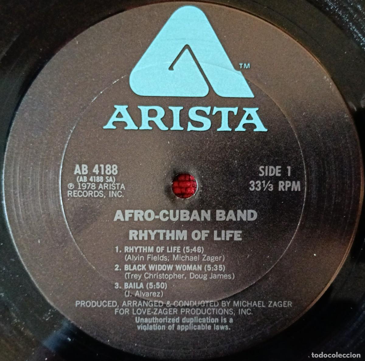 Discos de vinilo: Afro-Cuban Band ** Rhythm Of Life ** VINILO LP USA 1978 (SIN PORTADA)