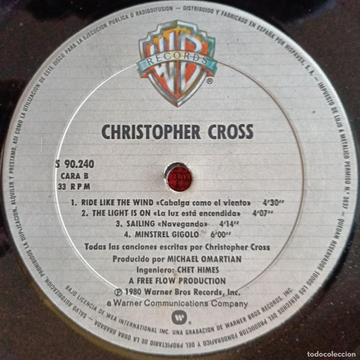 Discos de vinilo: CHRISTOPHER CROSS ** Christopher Cross ** VINILO LP 1980 (SIN PORTADA) - Foto 2