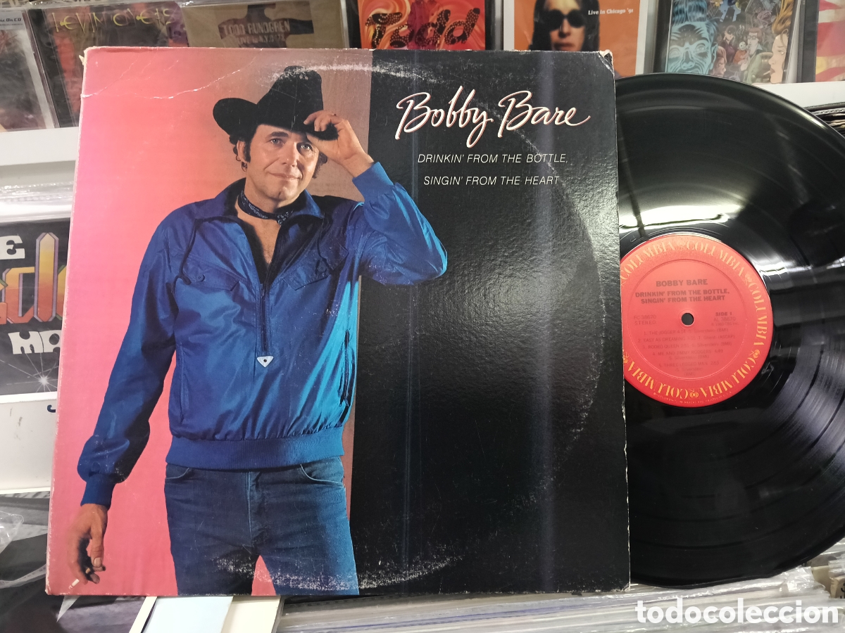 Discos de vinilo: Bobby bare lp promocional drinkin' from the bottle.... U.s.a. 1983