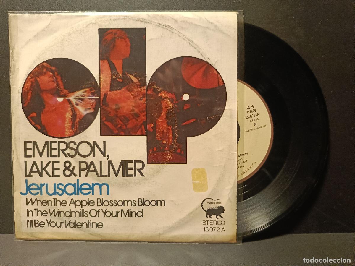Discos de vinilo: EMERSON LAKE PALMER JERUSALEN SINGLE 1973 PEPETO