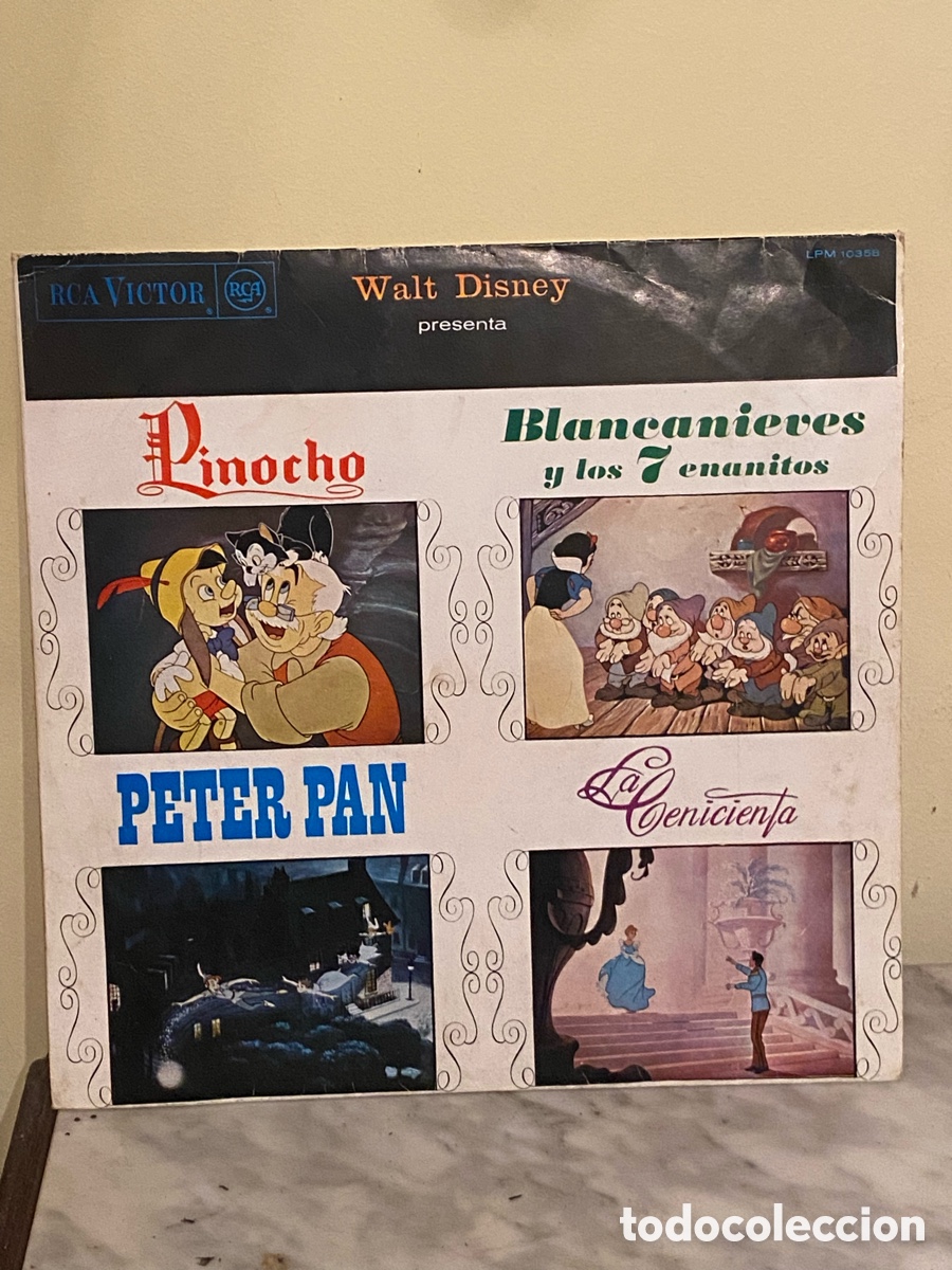 Discos de vinilo: Vinilo LP Walt Disney (1967) - Pinocho, Blancanieves, Peter Pan - Evangelina Salaza