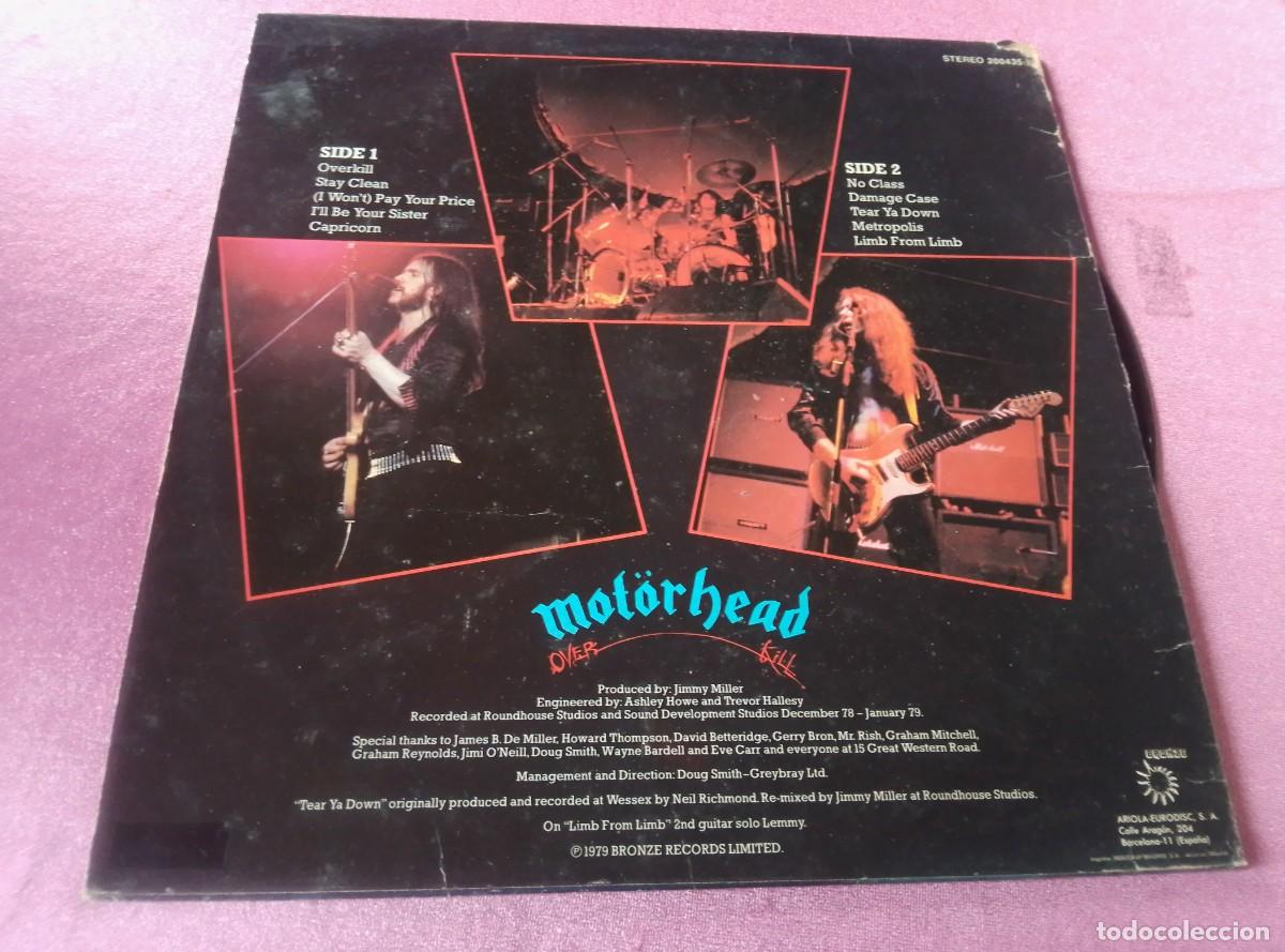 Discos de vinilo: MOTORHEAD OVERKILL 1979 LP L3 2 43 - Foto 2