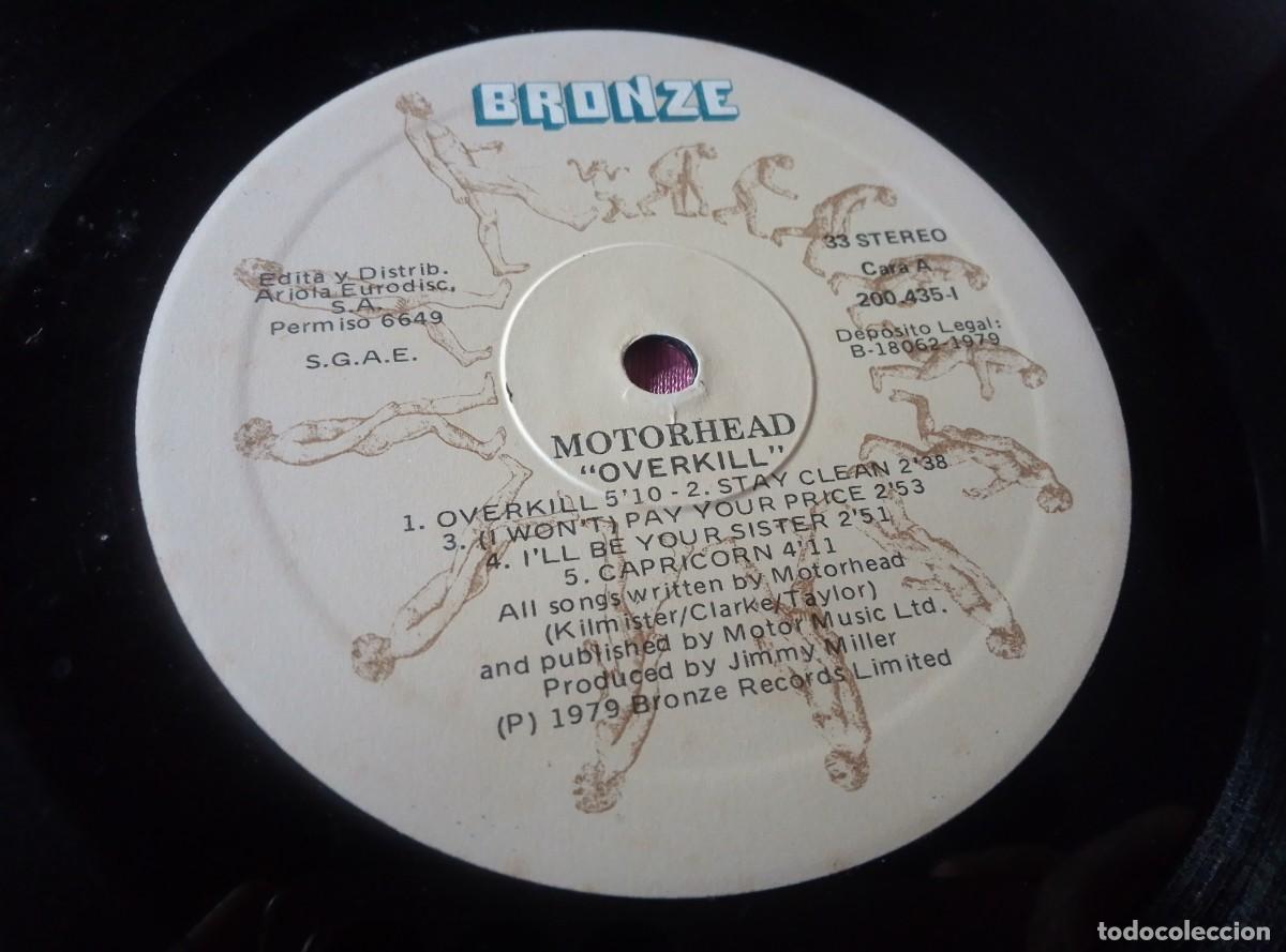 Discos de vinilo: MOTORHEAD OVERKILL 1979 LP L3 2 43 - Foto 4