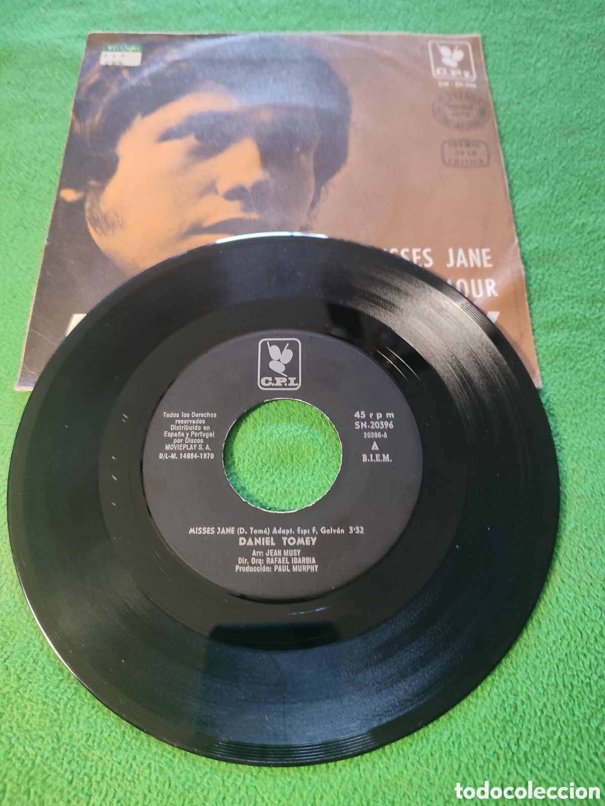 Discos de vinilo: Daniel Tomey - Misses Jane 1970 - Foto 2