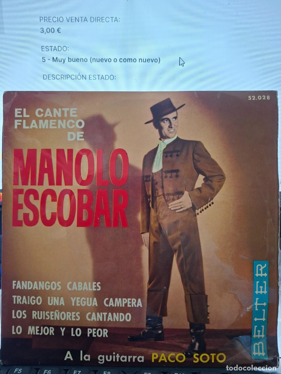 Discos de vinilo: MANOLO ESCOBAR - FANDANGOS CABALES - EP DE VINILO