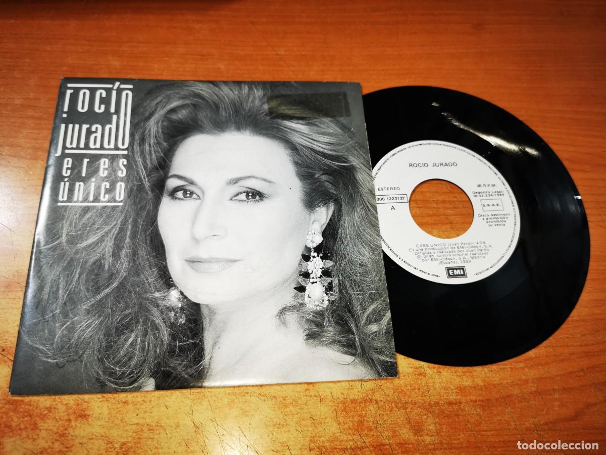 Discos de vinilo: ROCIO JURADO Eres unico SINGLE VINILO PROMO DEL A&Ntilde;O 1989 JUAN PARDO CONTIENE 2 TEMAS