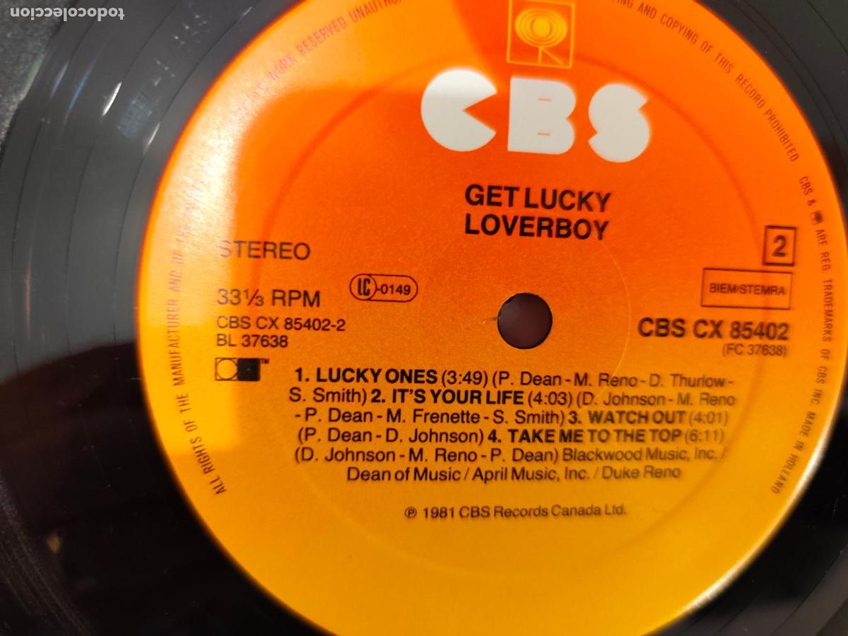 Discos de vinilo: Loverboy &ndash; Get Lucky- (1981) LP disco vinilo - Foto 2