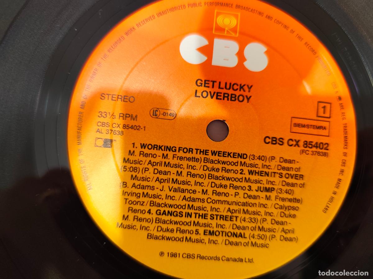 Discos de vinilo: Loverboy &ndash; Get Lucky- (1981) LP disco vinilo - Foto 3