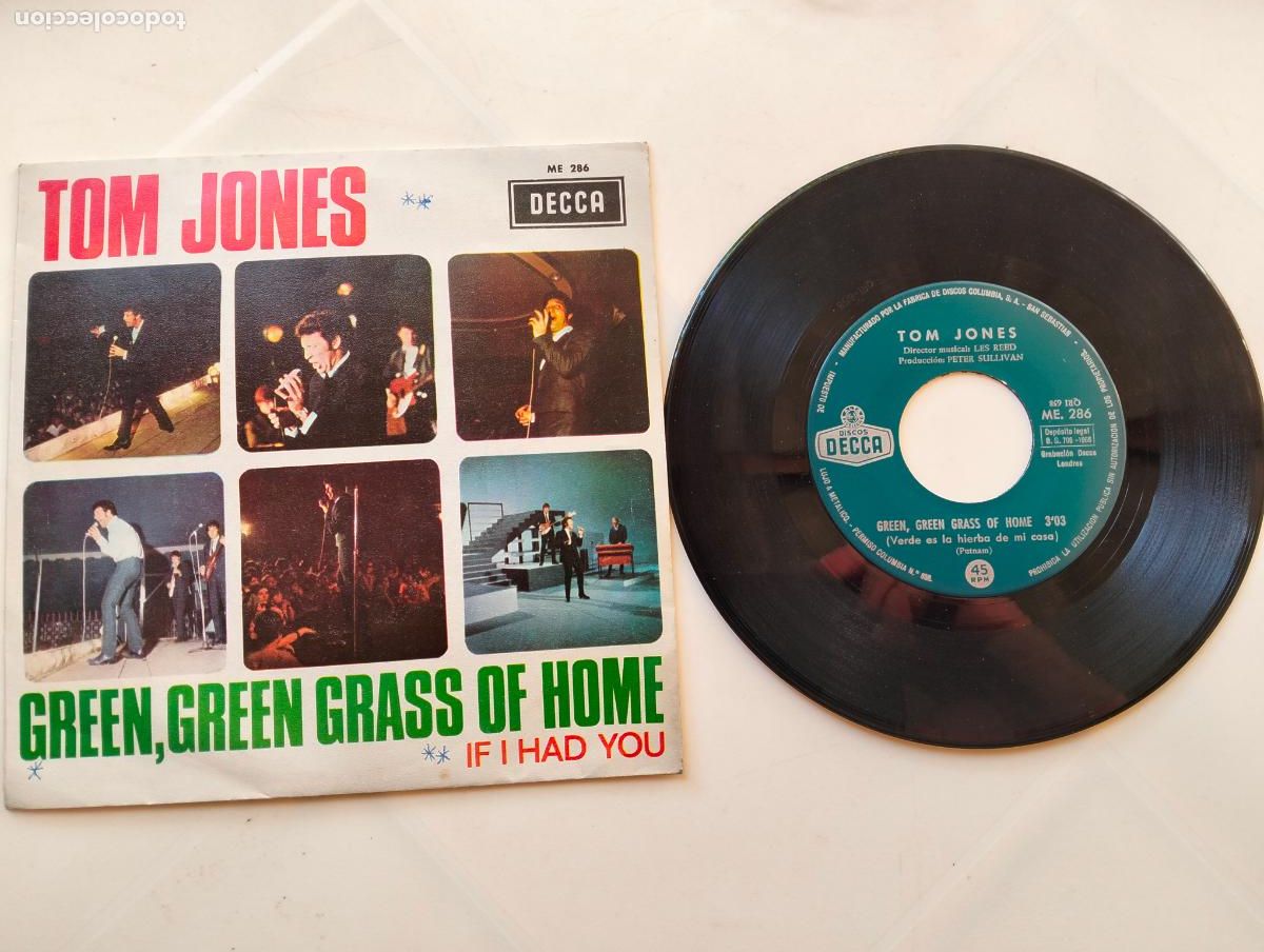 Discos de vinilo: TOM JONES, GREEN, GREEN GRASS OF HOME, EDITA DECCA, A&Ntilde;O 1968