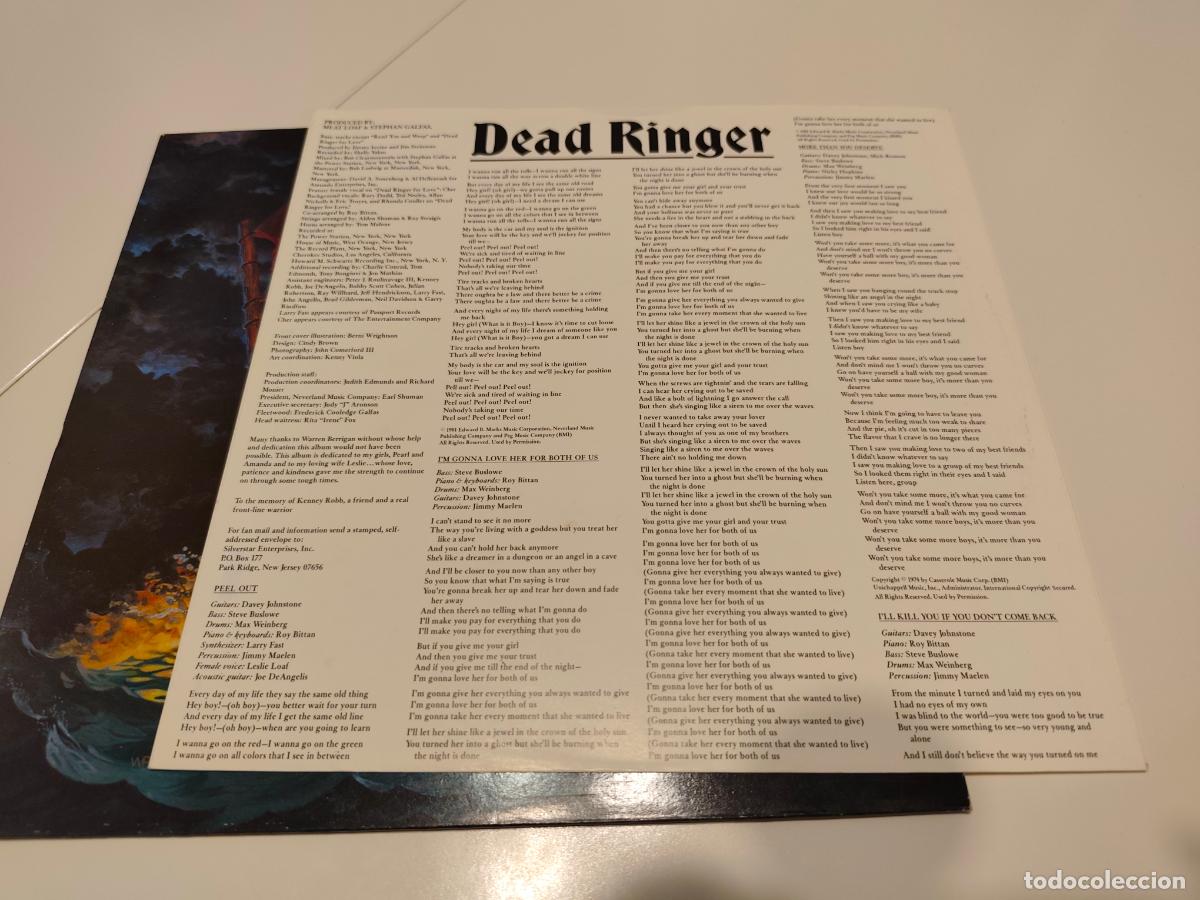 Discos de vinilo: Meat Loaf &lrm;&ndash; Dead Ringer- (1985) LP disco vinilo - Foto 6