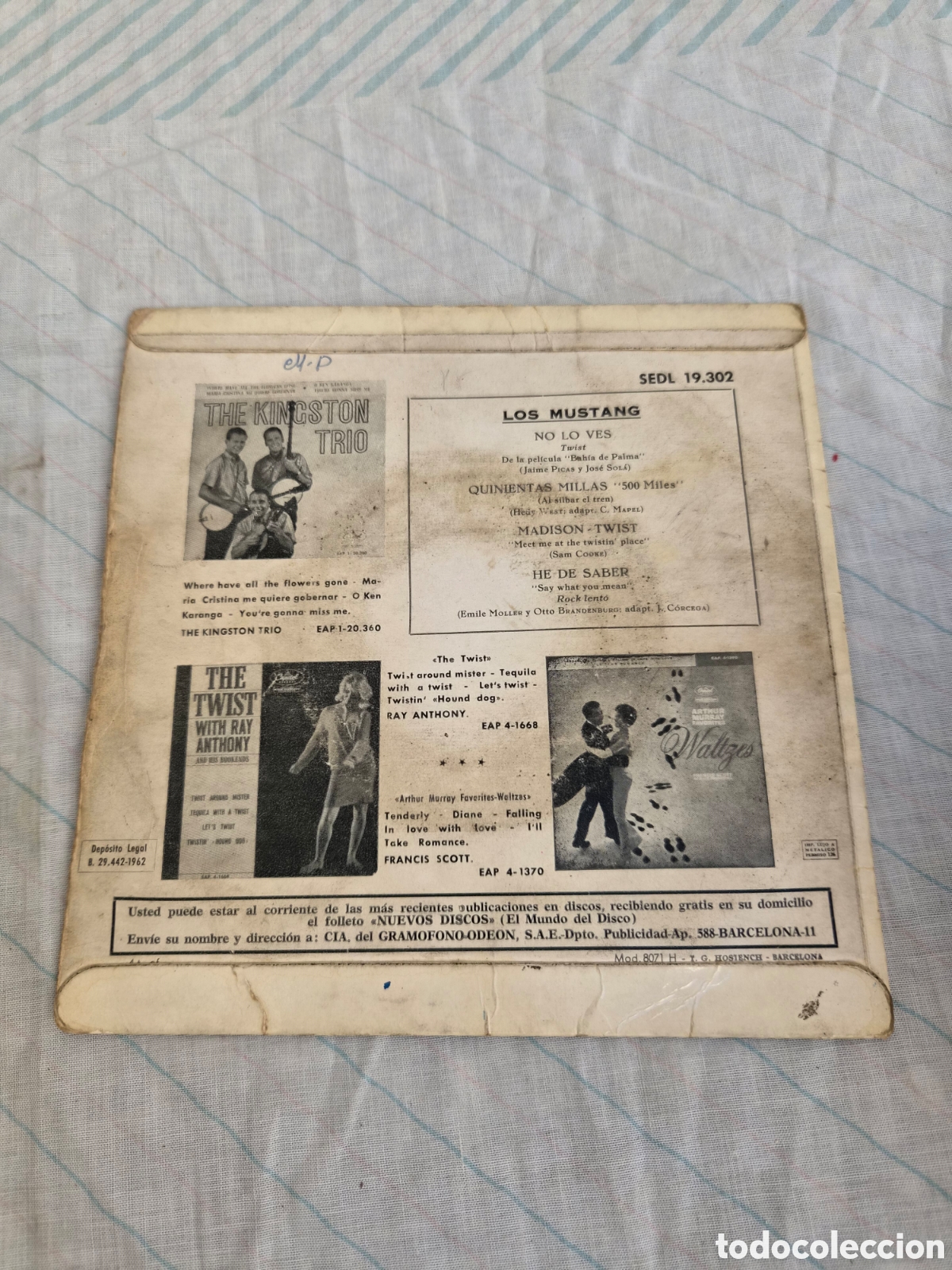 Discos de vinilo: ANTIGUO EP LOS MUSTANGS ORIGINAL Y EL PRIMERO QUE SACARON - Foto 2
