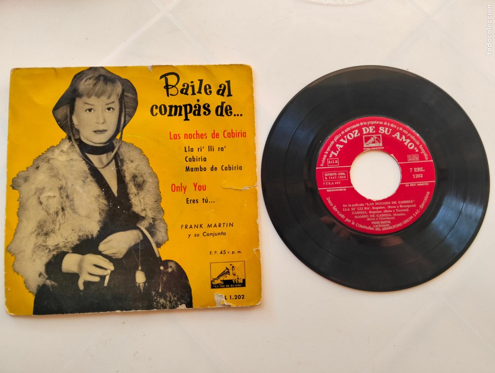 Discos de vinilo: FRANK MARTIN Y SU CONJUNTO, LAS NOCHES DE CABIRIA, EDITA LA VOZ DE SU AMO, A&Ntilde;O 1958