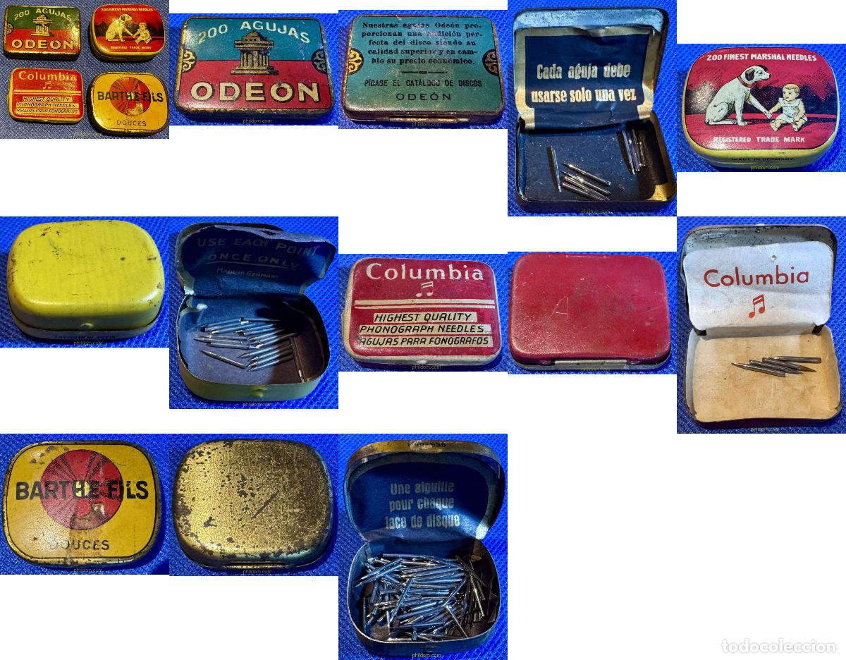 Discos de vinilo: LOTE CAJAS AGUJAS TOCADISCOS BARTHE, COLUMBIA, ODEON, MARSHAL