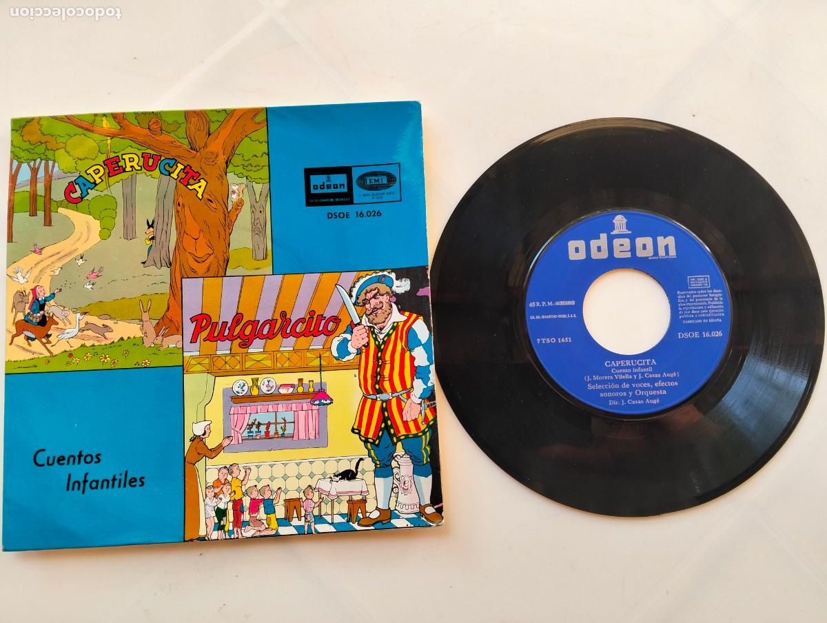 Discos de vinilo: CUENTOS INFANTILES, CAPERUCITA Y PULGARCITO, EDITA ODEON