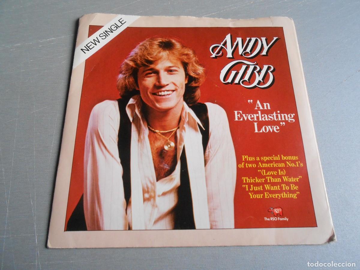 Discos de vinilo: ANDY GIBB, SG, AN EVERLASTING LOVE + 2, A&Ntilde;O 1978, RSO 015, MADE IN ENGLAND