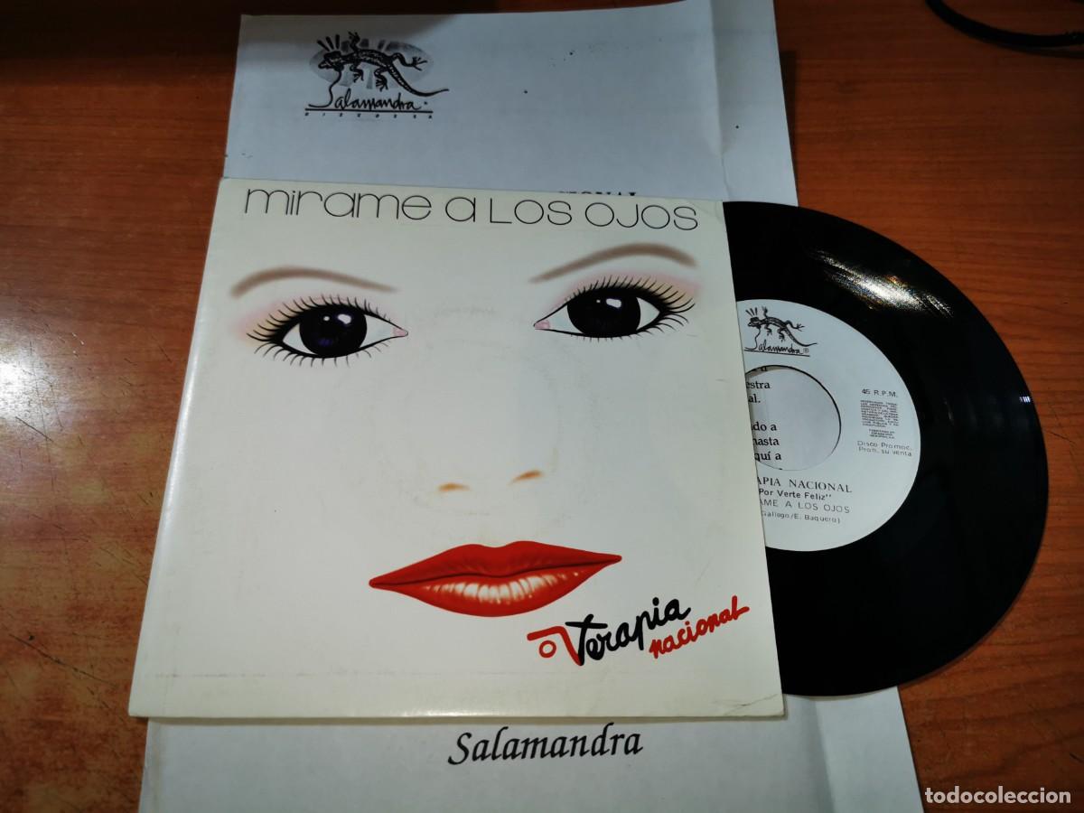 Discos de vinilo: TERAPIA NACIONAL Mirame a los ojos SINGLE VINILO PROMO DEL A&Ntilde;O 1992 CON HOJA PROMO CONTIENE 1 TEMA