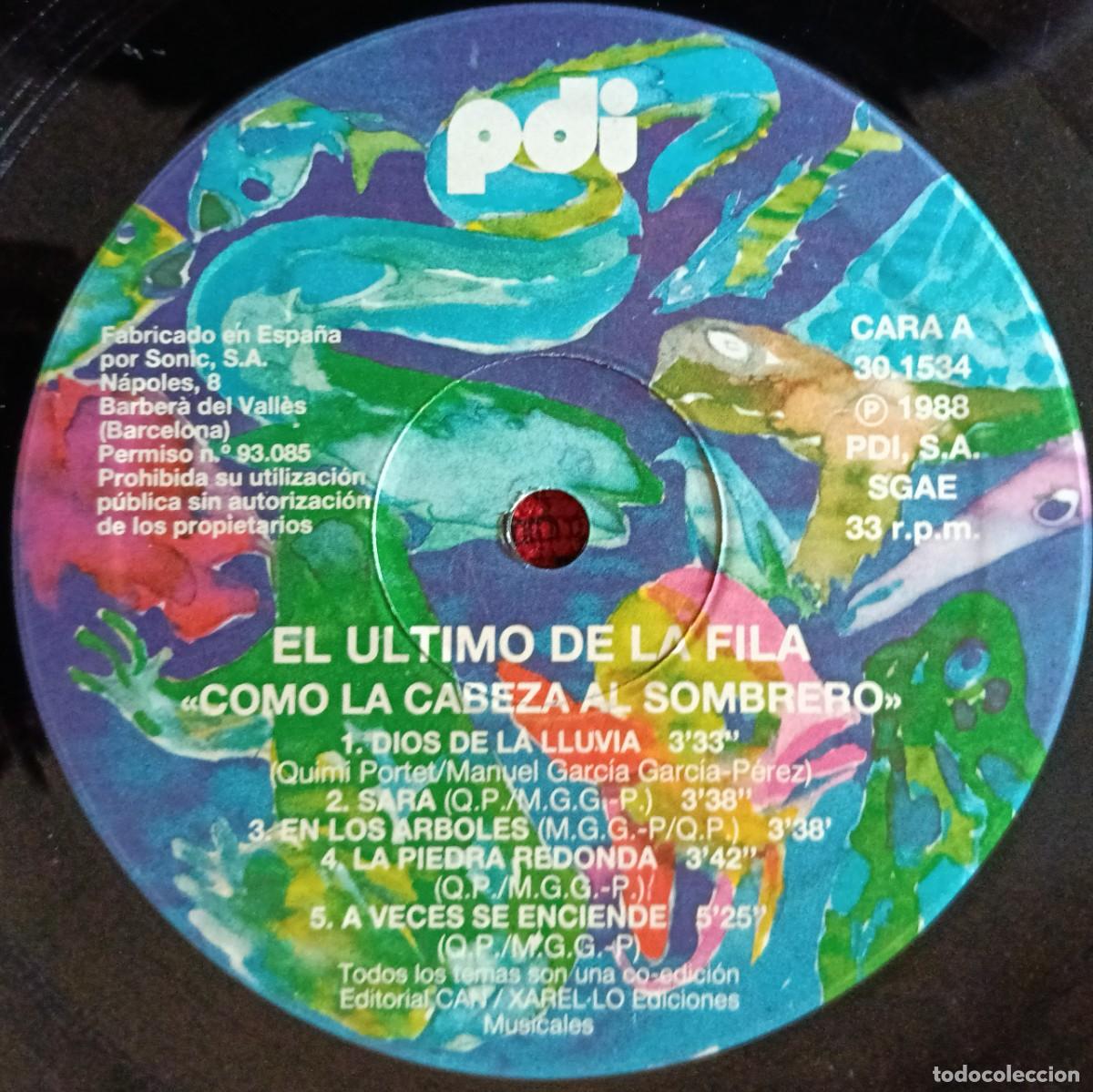 Discos de vinilo: EL ULTIMO DE LA FILA **Como La Cabeza Al Sombrero** VINILO LP 1988 (SIN PORTADA)