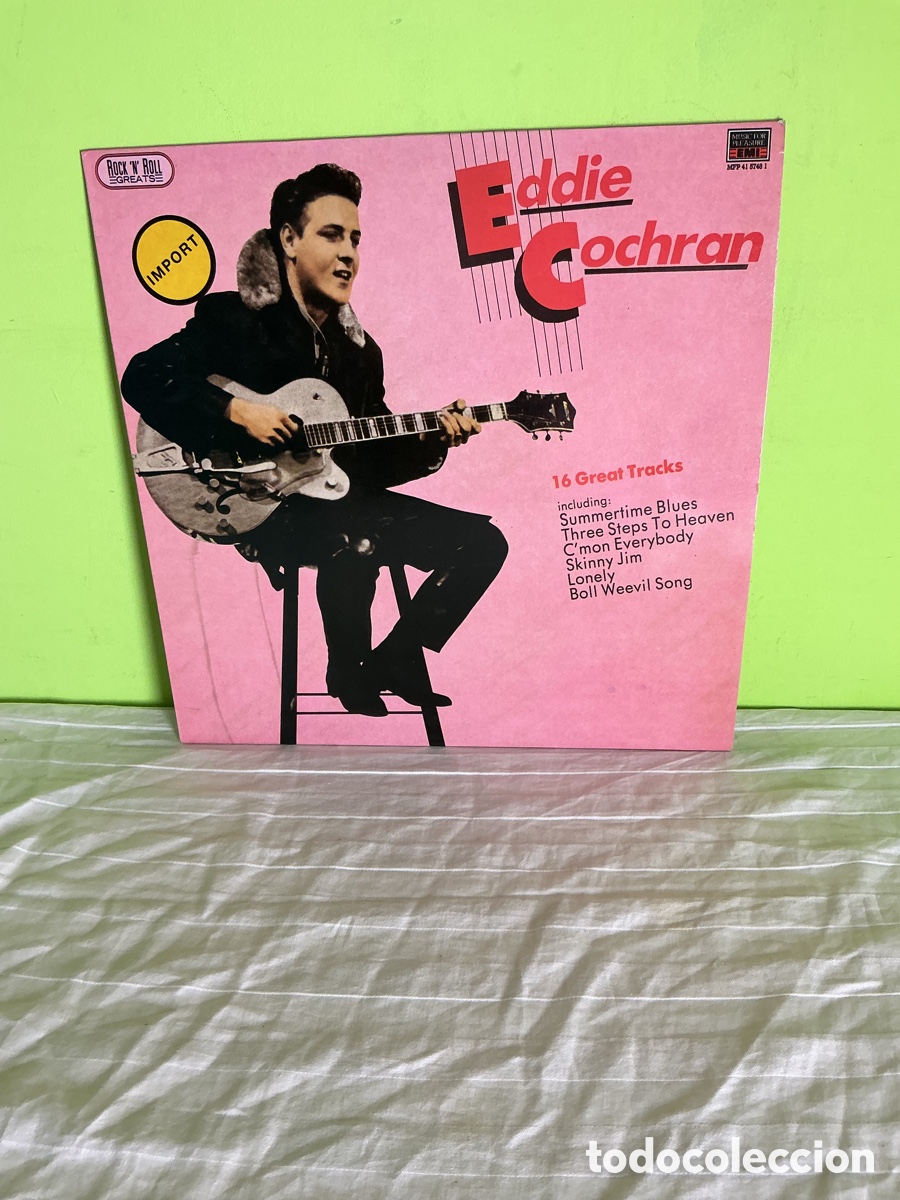 Discos de vinilo: EDDIE COCHRAN &ndash; 16 GREAT TRACKS &ndash; LP VINILO EMI 1986 &ndash; ROCK & ROLL