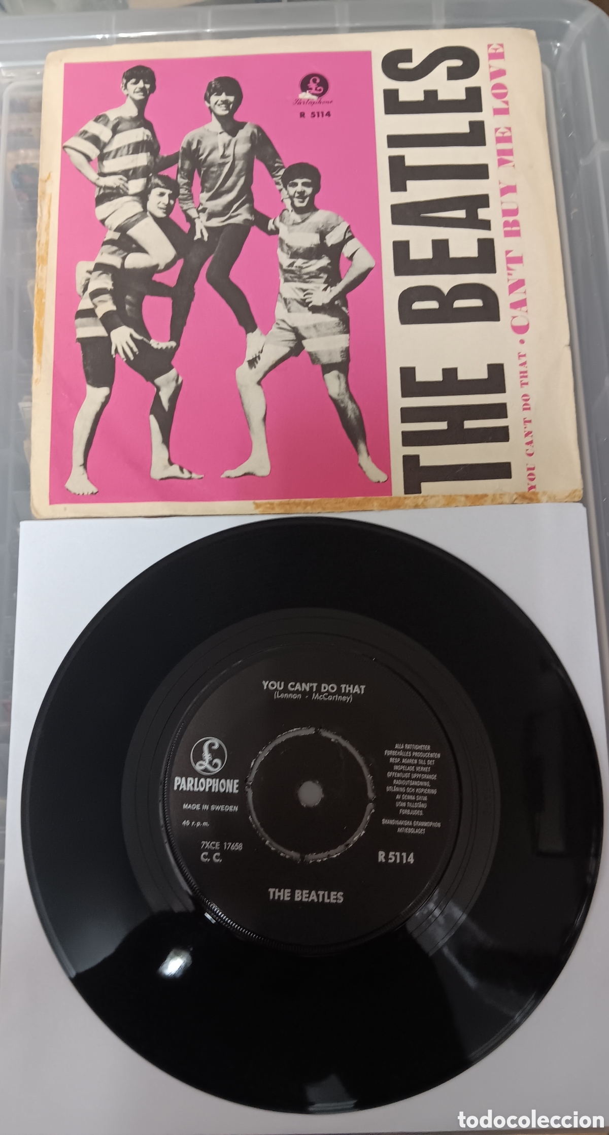 Discos de vinilo: BEATLES SINGLE MADE IN SUECIA ORIGINAL CLUB DE FANS