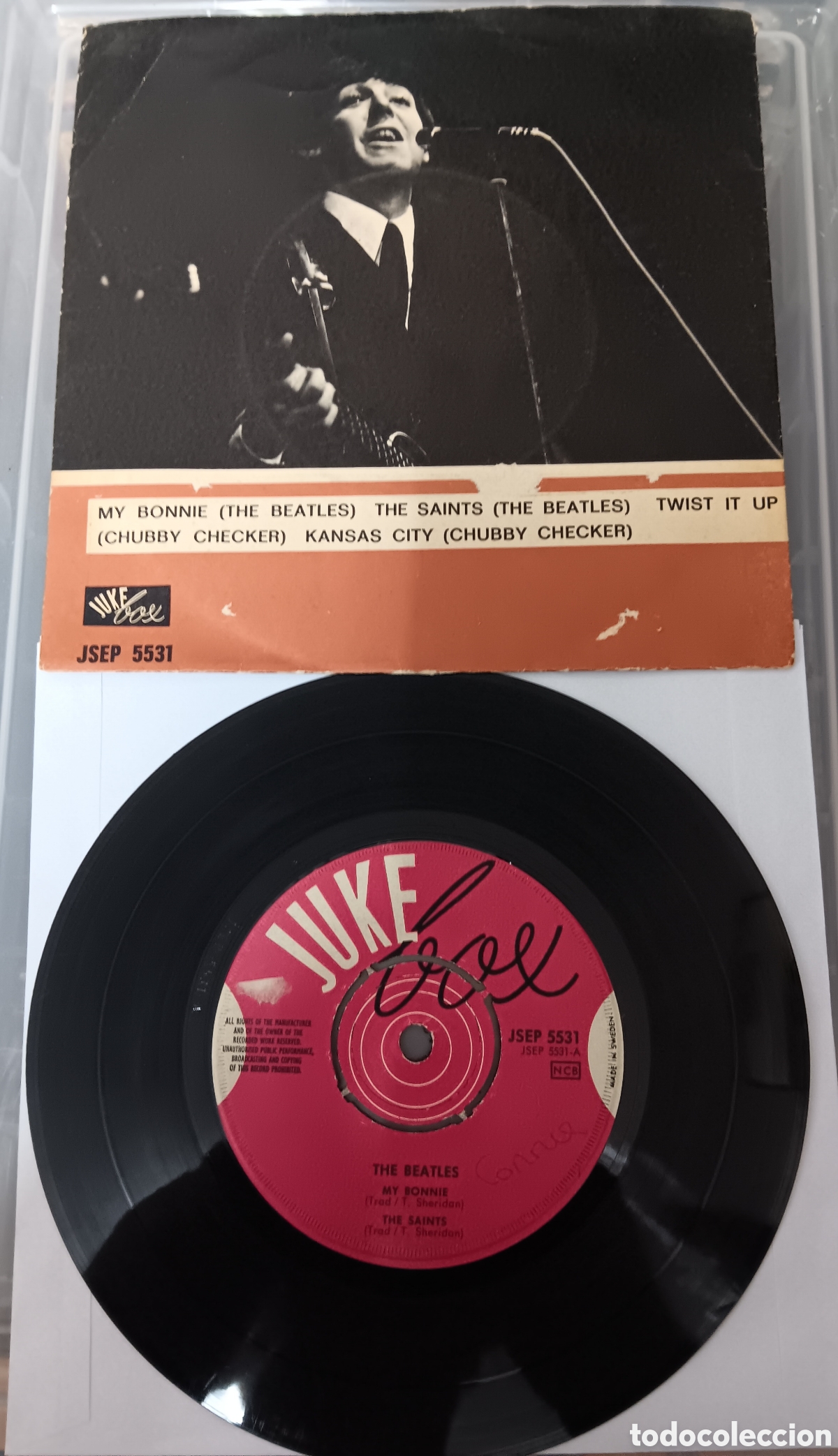Discos de vinilo: BEATLES SINGLE COMPARTIDO SELLO MADE IN SUECIA