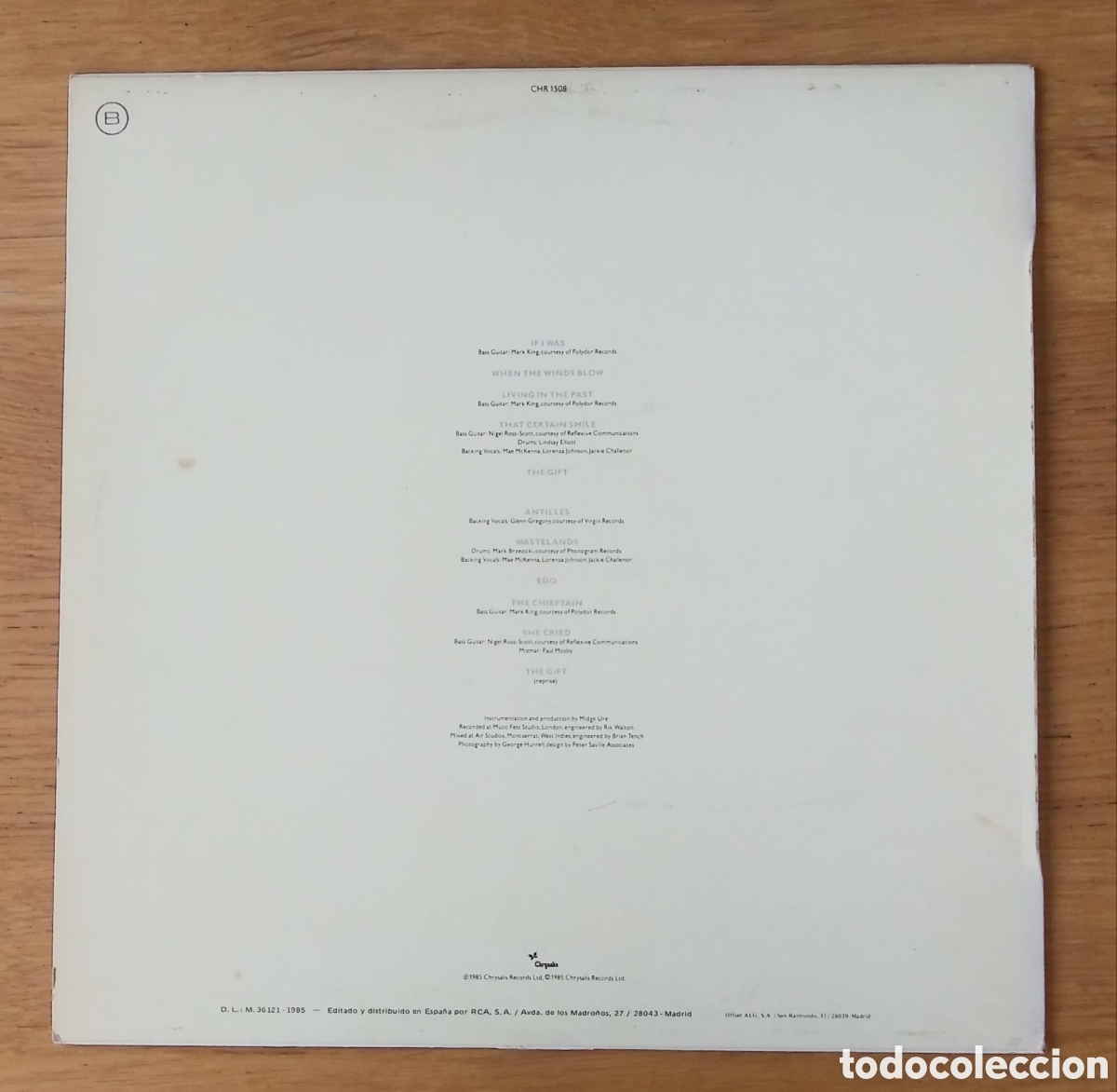 Discos de vinilo: MIDGE URE: &rdquo;THE GIFT&rdquo; LP VINILO 1985 - TECHNO POP - EX-ULTRAVOX - Foto 2