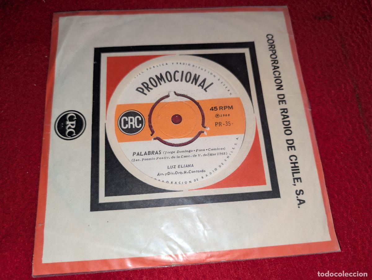Discos de vinilo: LUZ ELIANA Palabras 7'' 1968 CRC PROMO UNA CARA CHILE RARO