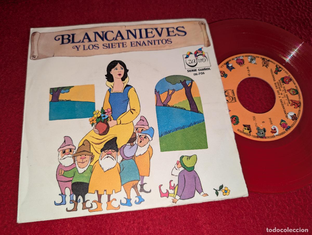 Discos de vinilo: SORIANO & FERRER Blancanieves los siete 7 enanitos 7'' SINGLE 1972 Zafiro VINILO ROJO DISCOS GUI&Ntilde;OL