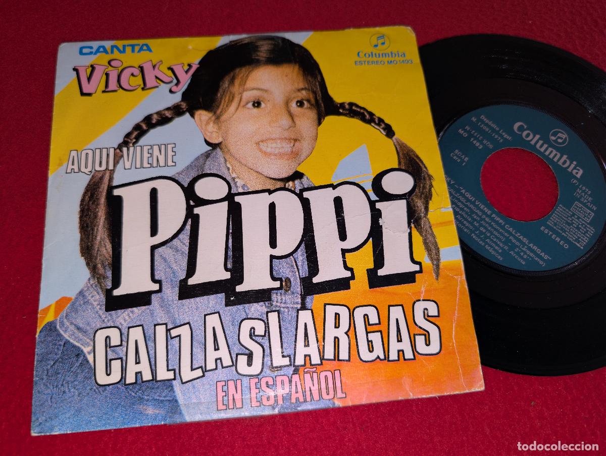 Discos de vinilo: VICKY Aqui viene Pippi Calzaslargas/Cuentame Papa 7'' SINGLE 1975 Duo Dinamico