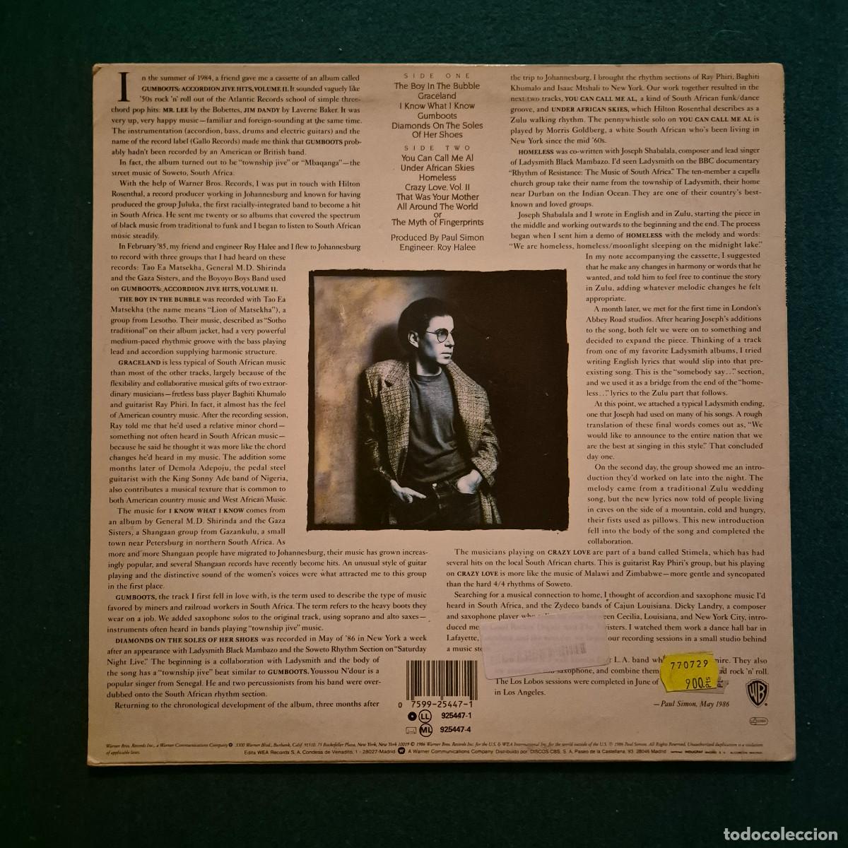 Discos de vinilo: Paul Simon &ndash; Graceland - Foto 2