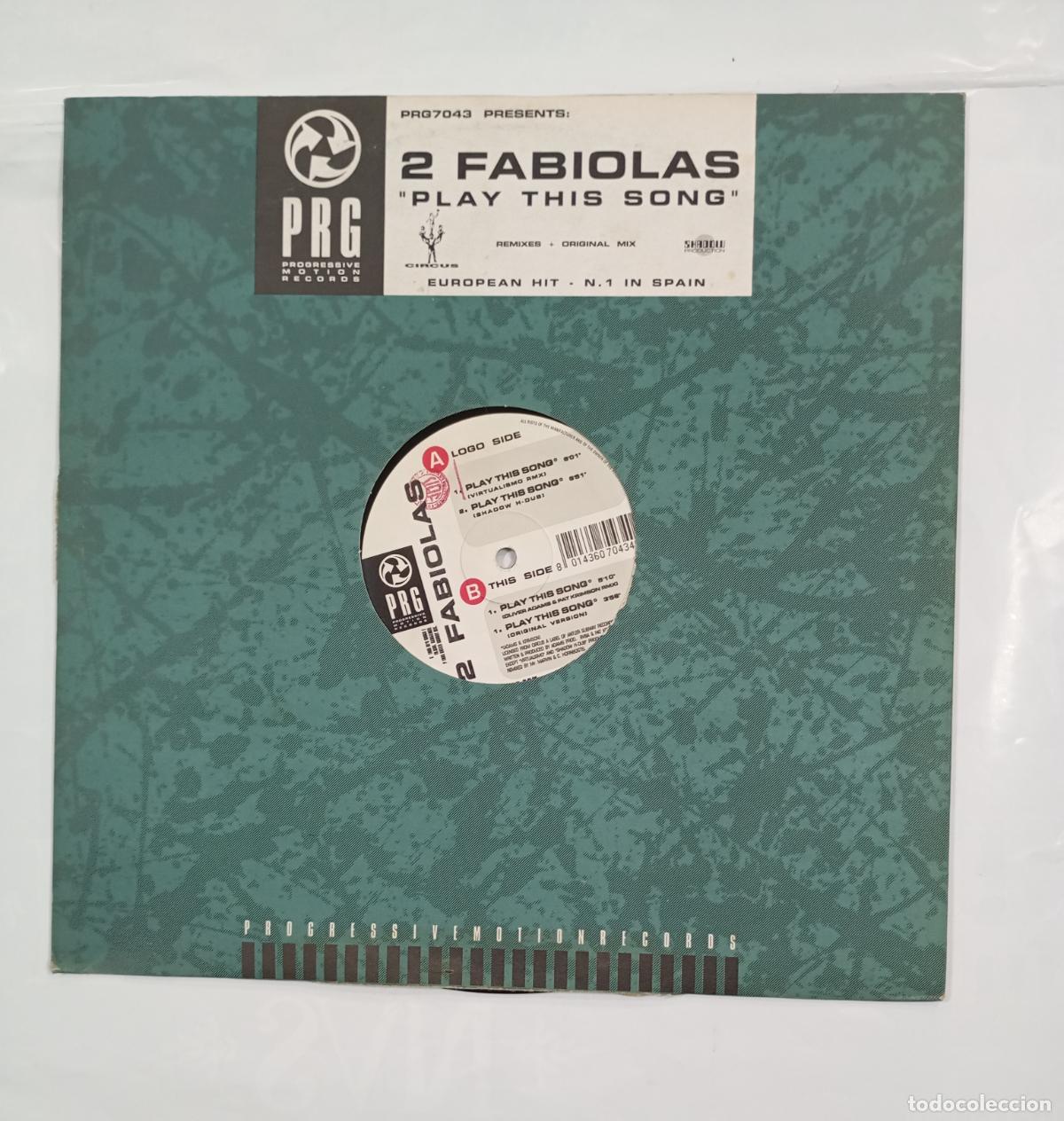 Discos de vinilo: 2 FABIOLAS. PLAY THE SONG. MAXI-SINGLE. TDKDA28