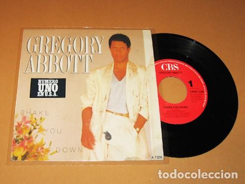 Discos de vinilo: GREGORY ABBOTT - SHAKE YOU DOWN - SINGLE - 1986 - TEMAZO MEL&Oacute;DICO / N&ordm;1 USA