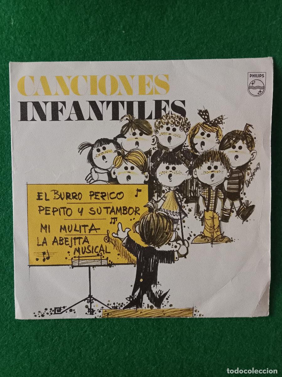 Discos de vinilo: Canciones Infantiles - El Burro Perico/Pepito y su Tambor/Mi Mulita/La Abejita - Edit. Philips. 1969