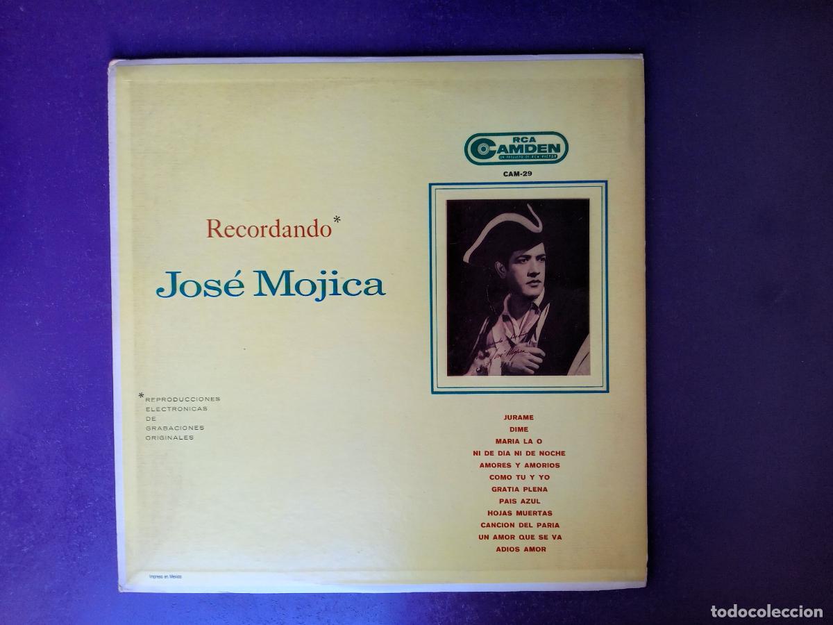 Discos de vinilo: Jos&eacute; Mojica &ndash; Recordando - LP RCA 1961 - MEXICO, BOLERO, MELODICA, SIN APENAS USO