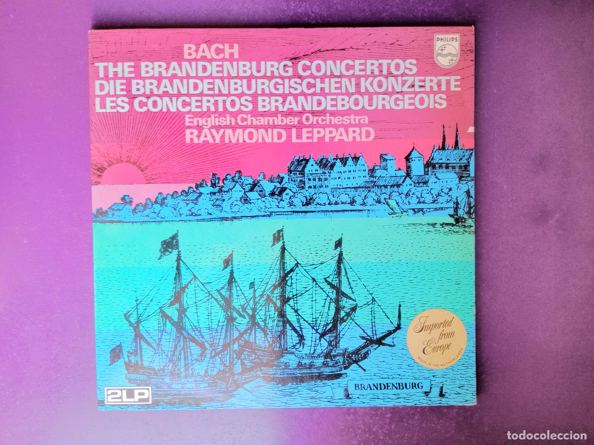Discos de vinilo: Bach -ORQ CAMARA INGLESA, Raymond Leppard &ndash; Conciertos de Brandemburgo - DOBLE LP PHILIPS 1976