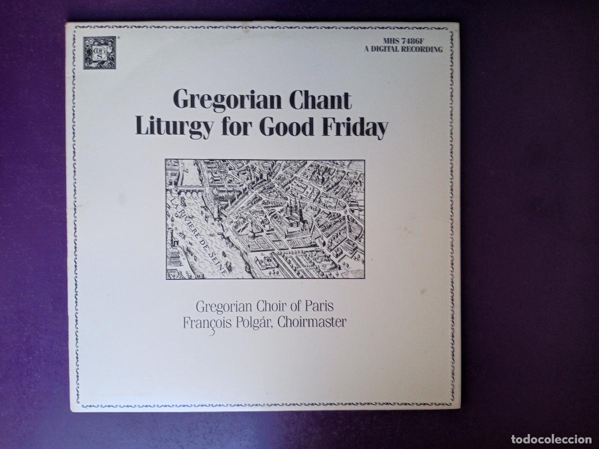 Discos de vinilo: Coro Gregoriano de Par&iacute;s &ndash; Liturgia de canto gregoriano para el Viernes Santo - LP MHS 1987, SIN USO