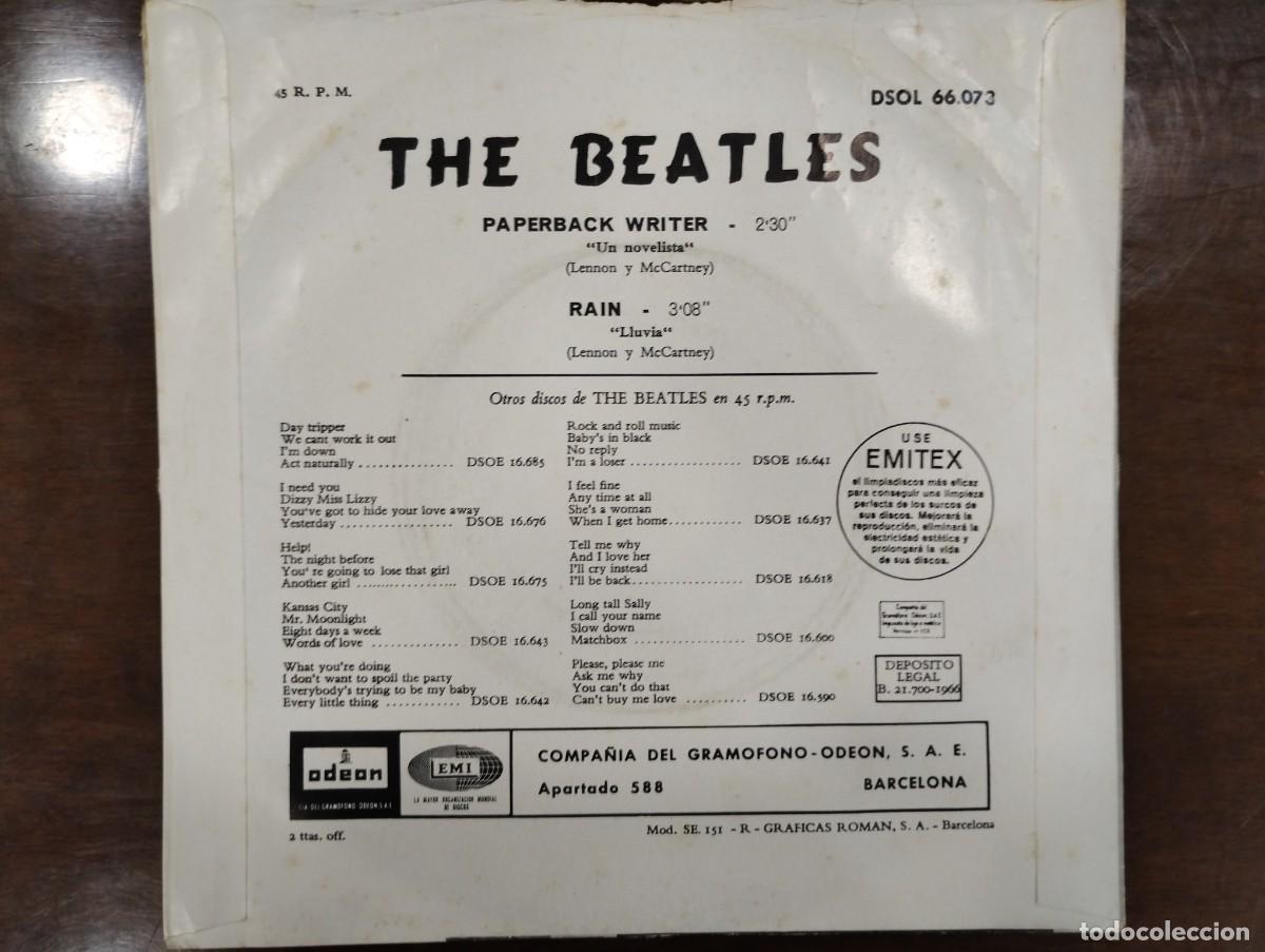 Discos de vinilo: Disco de Vinilo de The Beatles &rdquo;Paperback Writer/Rain&rdquo; - Foto 2