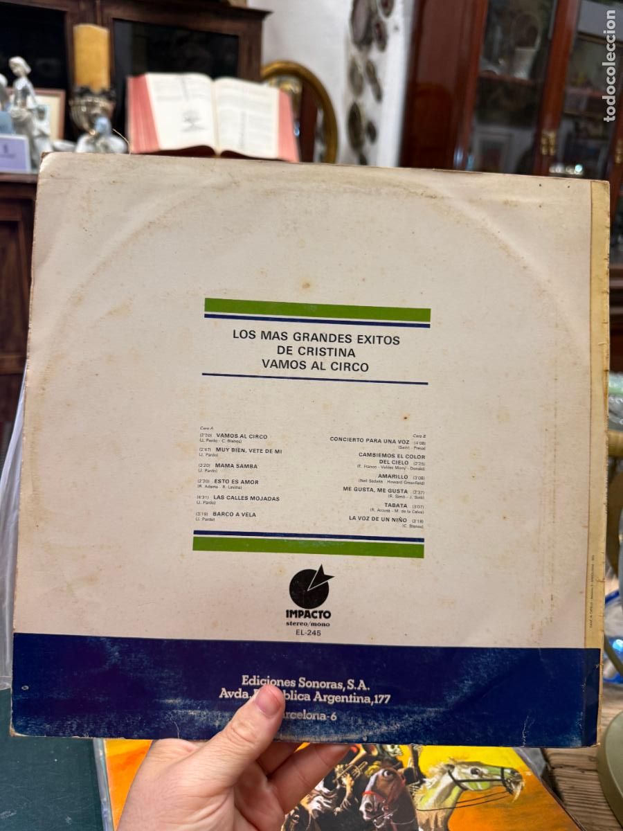Discos de vinilo: LP LOS MAS GRANDES EXITOS DE CRISTINA - VAMOS AL CIRCO - Foto 2