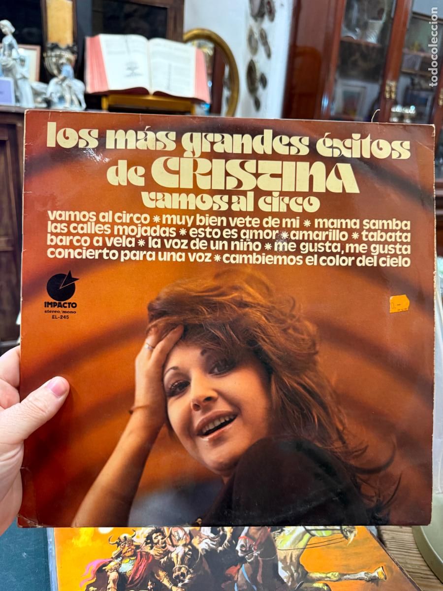 Discos de vinilo: LP LOS MAS GRANDES EXITOS DE CRISTINA - VAMOS AL CIRCO