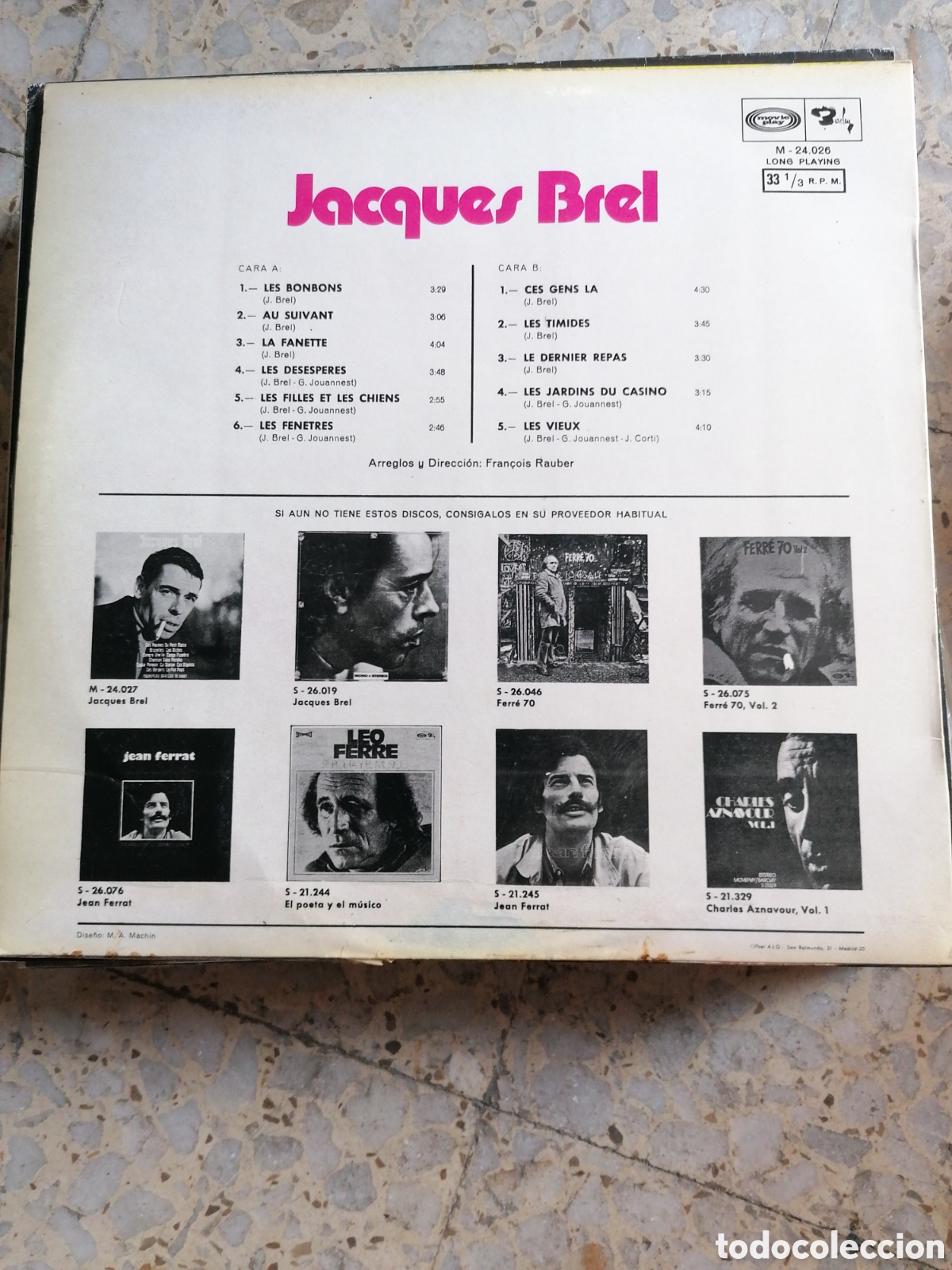 Discos de vinilo: LP JACQUES BREL LES BONBONS 1971 ESPA&Ntilde;A - Foto 2
