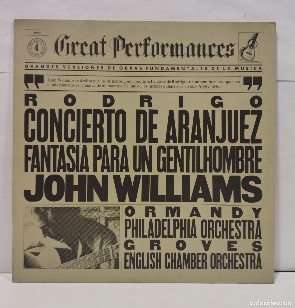 Discos de vinilo: CONCIERTO DE ARANJUEZ / FANTASIA PARA UN GENTILHOMBRE JOHN WILLIAMS. VINILO (LP). CCM2
