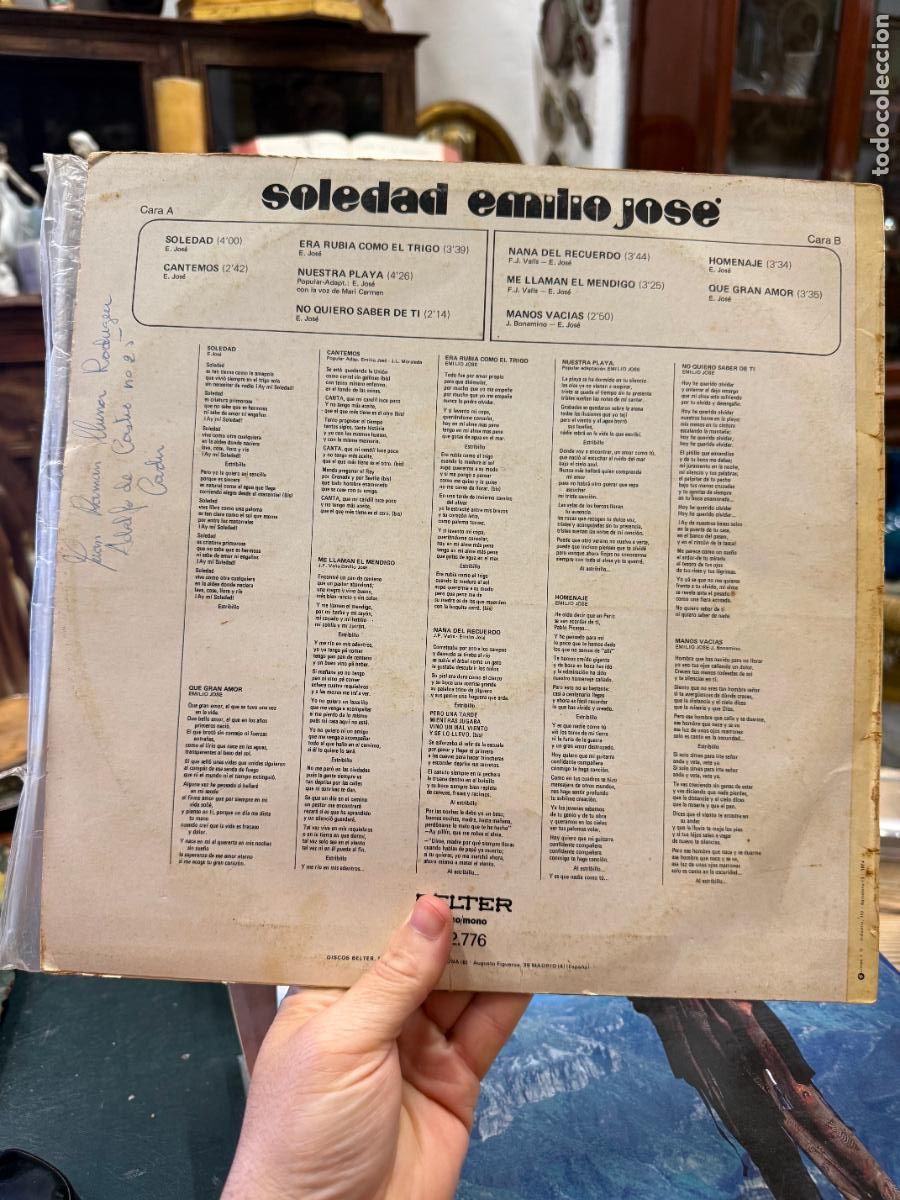 Discos de vinilo: LP EMILIO JOSE - SOLEDAD - Foto 2