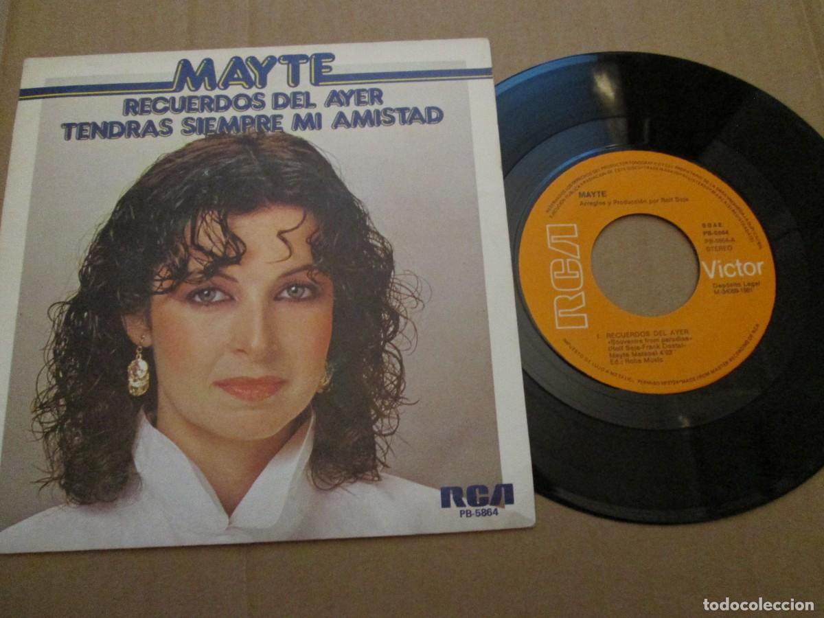 Discos de vinilo: MAYTE - Recuerdos del ayer / Tendr&aacute;s siempre mi amistad. Single, ed espa&ntilde;ola 7&rdquo; 1973. Impecable (NM)