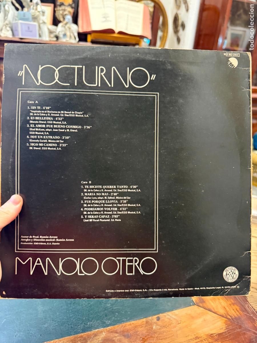 Discos de vinilo: LP NOCTURNO - MANOLO OTERO - Foto 2